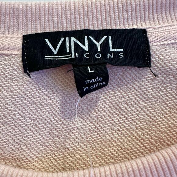 Vinyl Icons Pink Graphic Sweatshirt | Bora Bora Tahiti Print | Size L | NEW - Picture 3 of 6